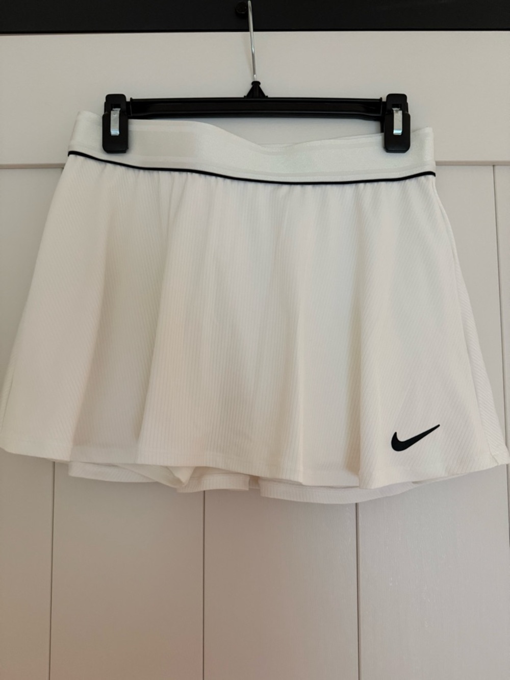 Nike White Tennis Skirt with Black Swoosh Accent